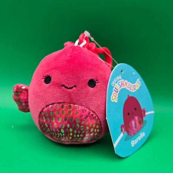 Squishmallows Other - Squishmallows "Barella" The Rasberry Beta Fiish, Clip-on, Plush Toy NWT